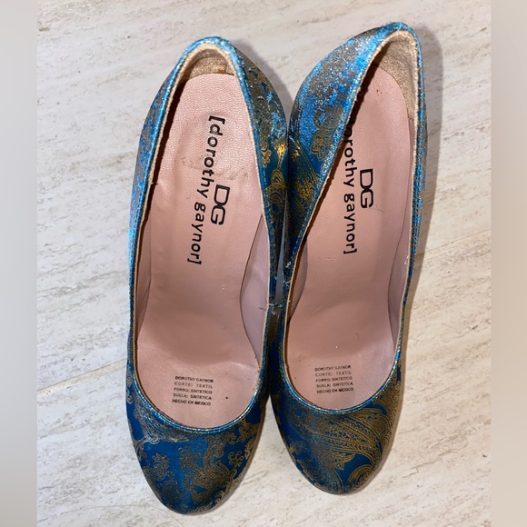 High heels shimmering gold paisley - Picture 3 of 5